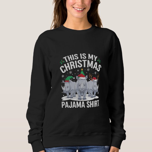 Xmas Weihnachtsmannmütze Reindeer Rhino Christmas  Sweatshirt (Vorderseite)