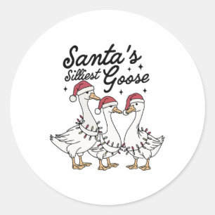 Xmas Weihnachtsmann's Silmost Goose Light Adult Hu Runder Aufkleber