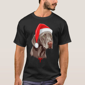 Xmas Weimaraner Santa auf Weihnachten Weimaraner T-Shirt