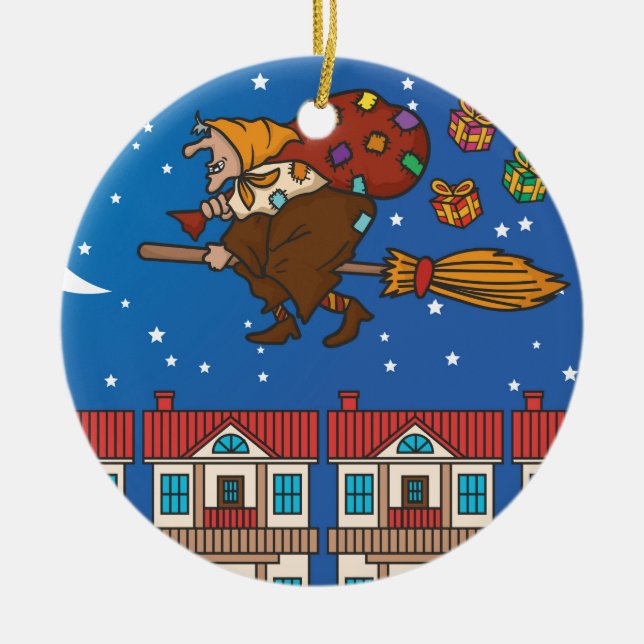 xmas witz Befana Keramik Ornament (Vorne)