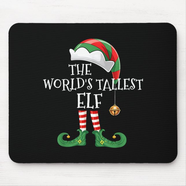 Xmas World's Tallest Elf Matching Family Group Chr Mousepad (Vorne)