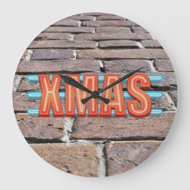 XMAS-Zeichen Große Wanduhr (Vorderseite)