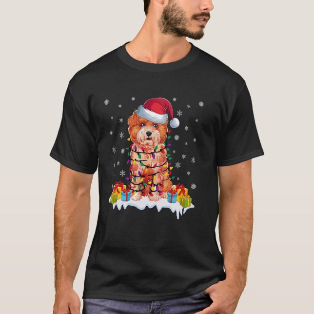 Xmas Zuchon Dog Tragen Weihnachtsmannmütze Ugly We T-Shirt (Vorderseite)