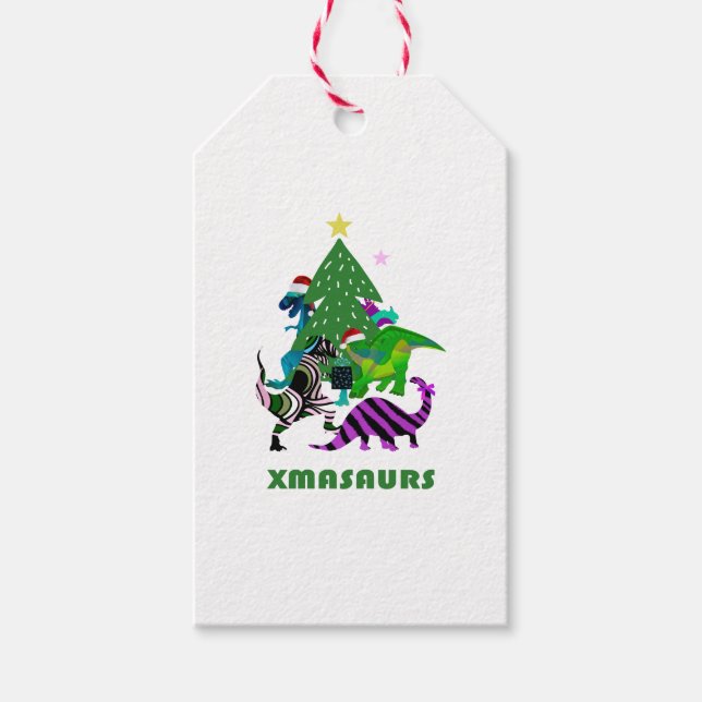Xmasaurs Geschenkanhänger (Vorderseite)