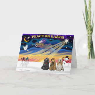 XmasSunrise-Three-Cocker-Spaniels Feiertagskarte