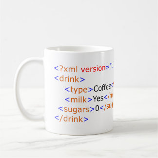 XML Programmierungskaffee-Tasse Kaffeetasse