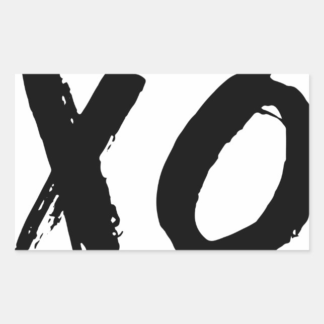 XO Brush Minimal Rechteckiger Aufkleber (Vorderseite)