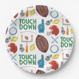 XO Fußballsaison Touchdown First Down Tailgate Pappteller