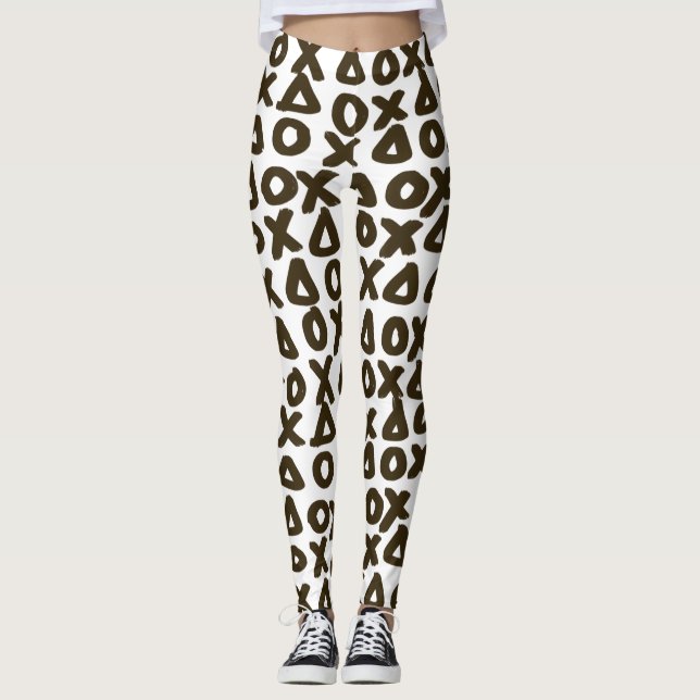 XO geometrischer Marker-Muster Leggings (Vorderseite)