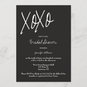 XO graue Brautdusche Einladungen