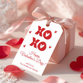 XO Heart Valentine Gift Tag Cute Minimal Design Geschenkanhänger