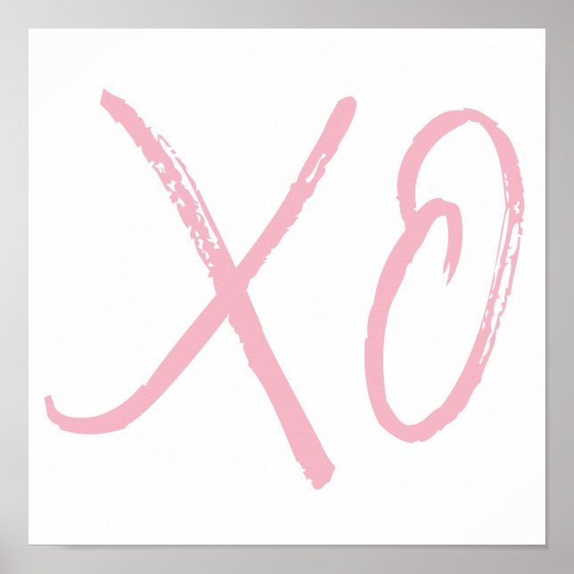 XO-Liebe und Hugs Pink Script Poster (Vorne)