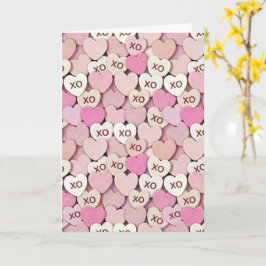 XO Romantisches Herz Muster Valentinstag Jubiläum Karte