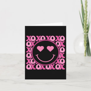 Xo Rosa Smiley-Gesicht Herz Augen Groovy Herz Vale Karte
