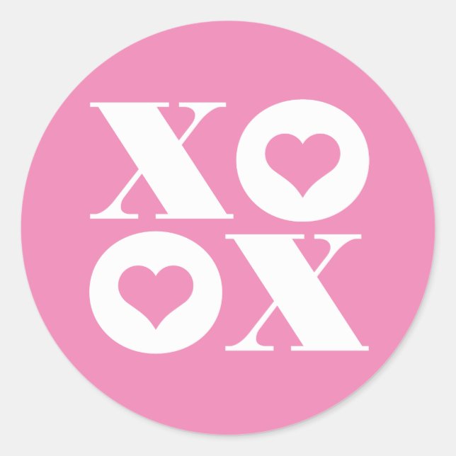 Xo-Valentin-Kreisaufkleber Runder Aufkleber (Vorderseite)