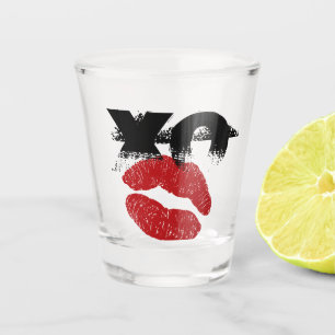 XO XO küss mich Retro-Shotglas / Hochzeiten Lustig Schnapsglas
