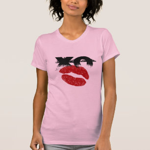 XO XO küss mich Retro T-Shirt / Hennen-Spaß-Party