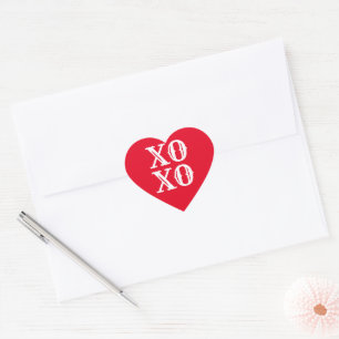 XO XO niedliche Typografie Herz-Aufkleber