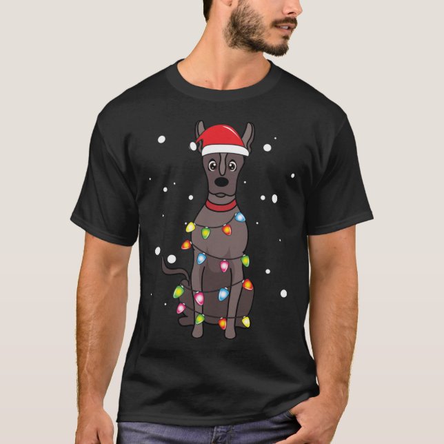 Xolo Christmas Lights Mama Vater Dog Geschenk T-Shirt (Vorderseite)