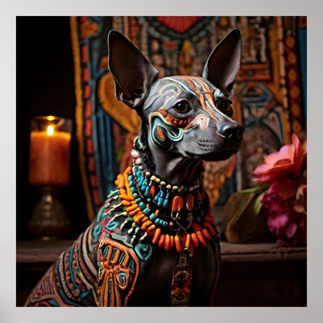 Xoloitzcuintle im Altar-Tag der Toten Poster (Vorne)