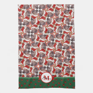 Xoloitzcuintle Muster Monogramm Weihnachtshund Geschirrtuch