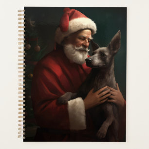 Xoloitzcuintli avec le Père Noël Festif de Noël