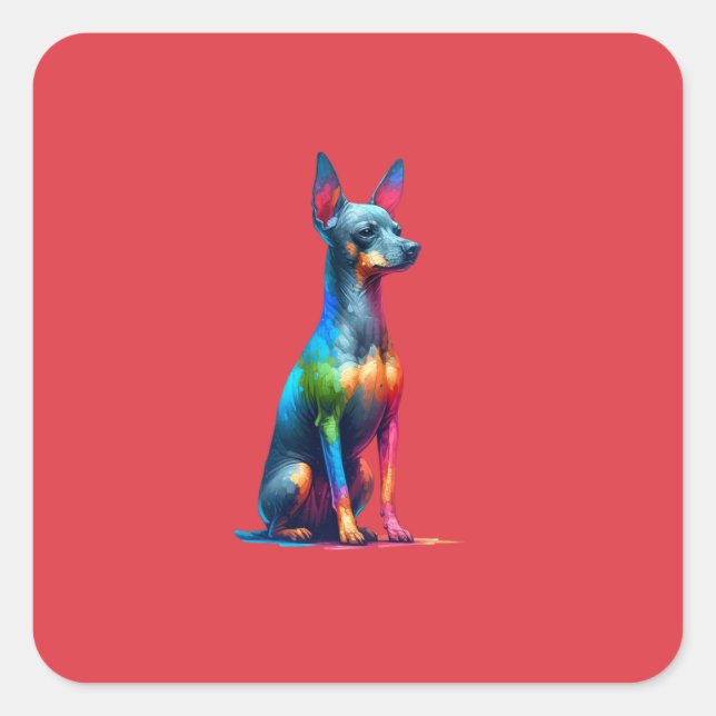 Xoloitzcuintli Dog Quadratischer Aufkleber (Vorderseite)