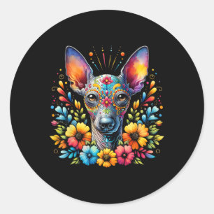 Xoloitzcuintli Dog Sugar Skull Cinco De Mayo Mexic Runder Aufkleber