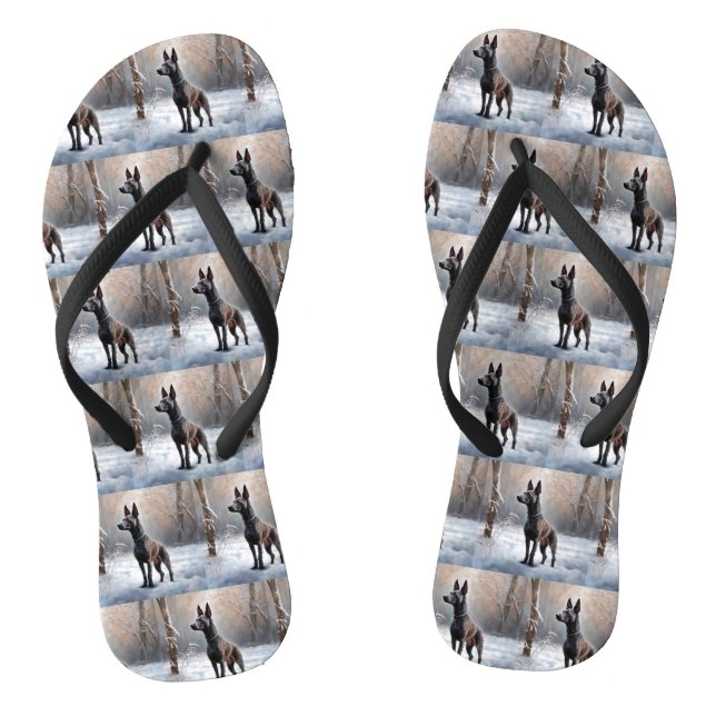 Xoloitzcuintli Lass es Weihnachten Flip Flops (Fußbett)