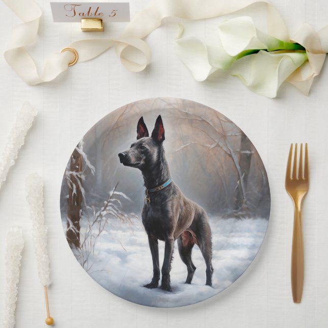 Xoloitzcuintli Lass es Weihnachten Pappteller (Hochzeit)
