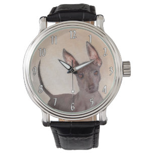 Xoloitzcuintli Malerei - Niedliche Original Dog Ar Armbanduhr