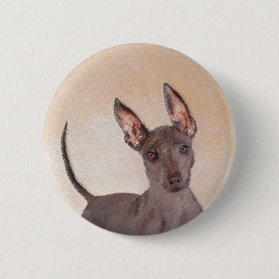Xoloitzcuintli Malerei - Niedliche Original Dog Ar Button