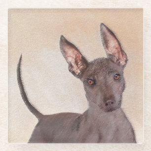 Xoloitzcuintli Malerei - Niedliche Original Dog Ar Glasuntersetzer