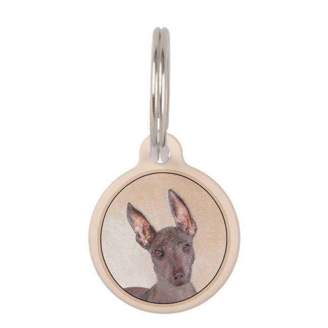 Xoloitzcuintli Malerei - Niedliche Original Dog Ar Haustiermarke (Vorderseite)