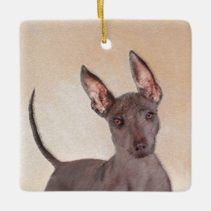 Xoloitzcuintli Malerei - Niedliche Original Dog Ar Keramikornament