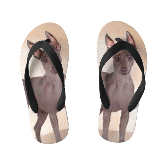Xoloitzcuintli Malerei - Niedliche Original Dog Ar Kinderbadesandalen (Fußbett)