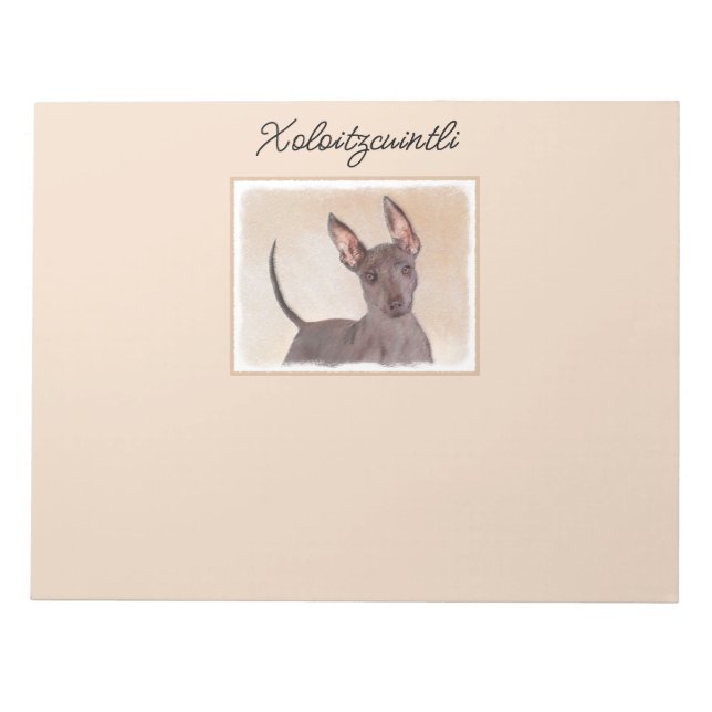 Xoloitzcuintli Malerei - Niedliche Original Dog Ar Notizblock (Vorderseite)