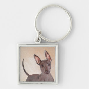 Xoloitzcuintli Malerei - Niedliche Original Dog Ar Schlüsselanhänger