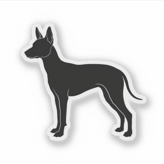 Xoloitzcuintli-Silhouette Aufkleber (Vorderseite)