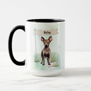 Xoloitzcuintli Wasserfarben personalisierter Hund Tasse