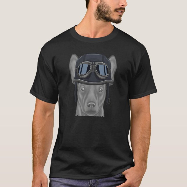 Xoloitzcuintli Wearing Vintage Motorcycle Helmet T-Shirt (Vorderseite)