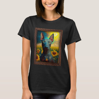 Xoloitzcuintli Xolo Painting Sunflower Flower Mom T-Shirt