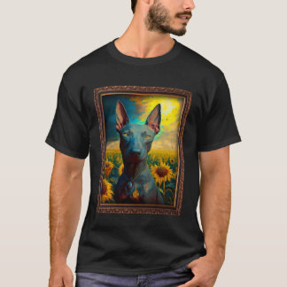 Xoloitzcuintli Xolo Painting Sunflower Flower Mom T-Shirt