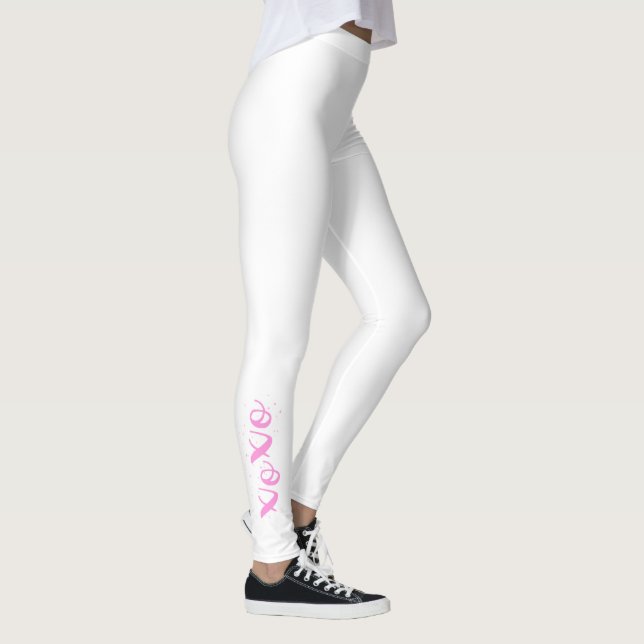 xoPink Text Cool, einzigartig Weiß Leggings (Rechts)