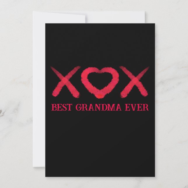 Xox, Liebe, Küsse, valentinisches Design, beste Om Einladung (Vorderseite)