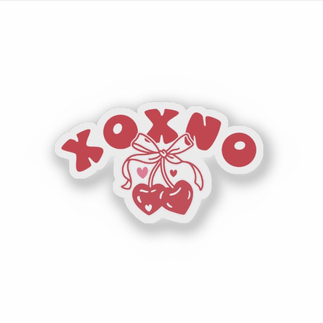 XOXNO Anti Valentine Coquette Heart Cherry Aufkleber (Vorderseite)