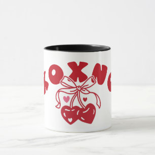 XOXNO Lustiges Anti-Valentins-Herz-Kirsche Tasse