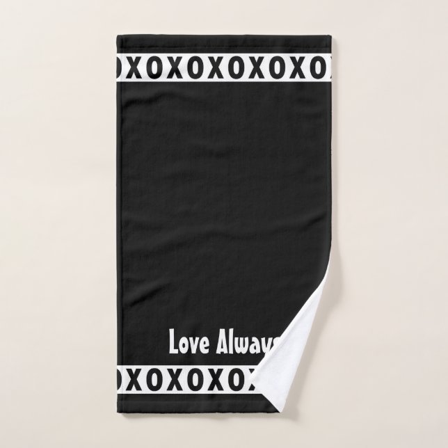 XOXO Aimer Toujours Noir et Blanc Chic (Serviette à main)
