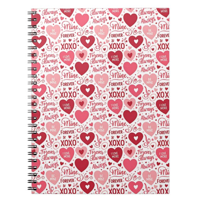 XOXO & Always Be Mine Rosa Rot Notizblock (Vorderseite)