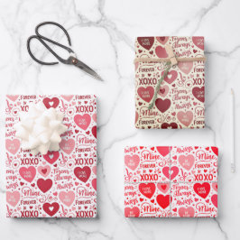 XOXO & Always Be Mine Valentine Wrapping Paper Geschenkpapier Set